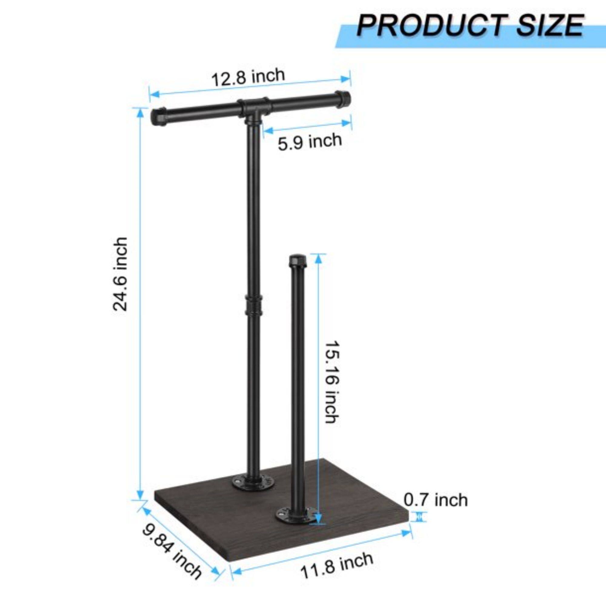 NEX™ Freestanding Iron Pipe Toilet Paper Holder with Solid Wood Base